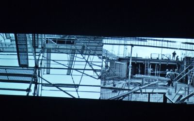 Exhibición de diaporama (video con imágenes) de construcción del nuevo edificio.